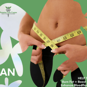 A person measuring their waist with a yellow tape measure.