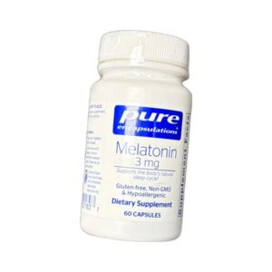 A bottle of Natrol Melatonin dietary supplement.