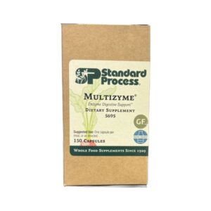 A brown paper package of Standard Process Multizyme dietary supplement.