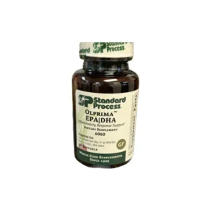 A bottle of Standard Process L-Glutamine capsules.