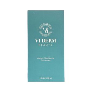 A teal packaging box of Viderma product.