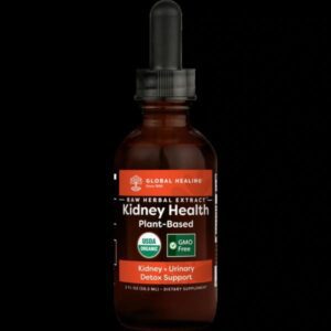 A bottle of kidney health supplement with a dropper.