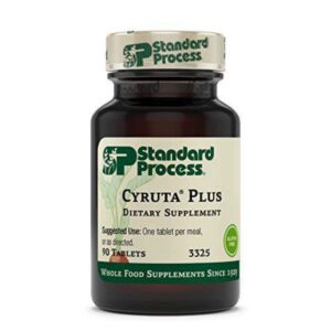 A bottle of Standard Process Cyruta Plus dietary supplement.