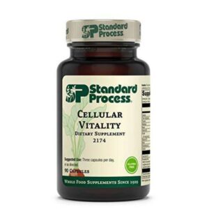 A bottle of Standard Process Cellular Vitality supplement.