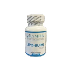A bottle of Olympia Lipo-Burn dietary supplement.